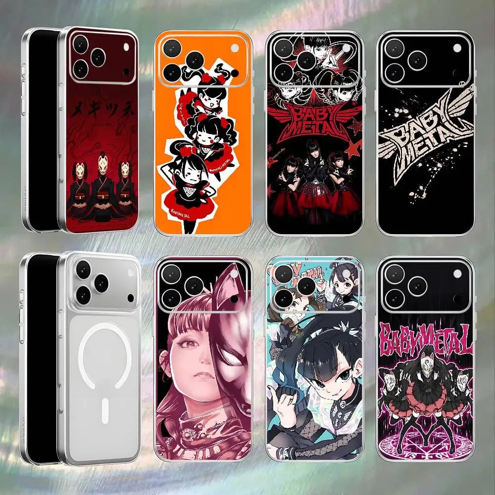 b-baby metal p-poster Magnetic Wireless Charging Transparent White Phone Case For iPhone 17,16,15,14,13,12,11,Pro,Max,Plus