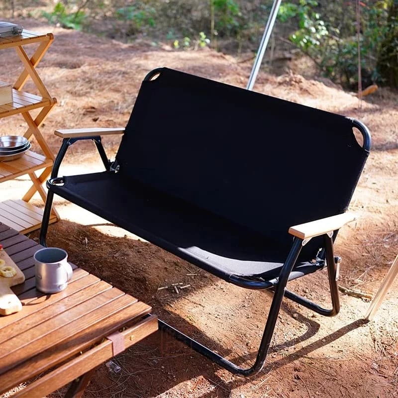 Double chair outdoor folding chair, barbecue beach back chair parent-child chair