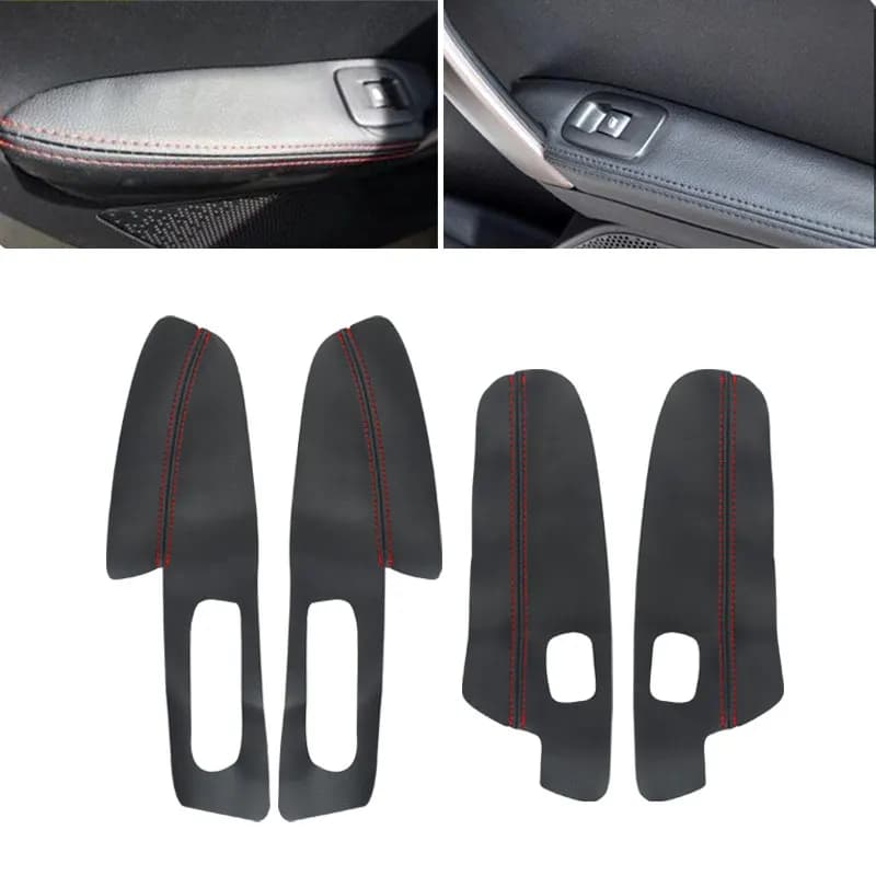 4pcs Soft Leather Armrest Cover For Peugeot 2008 Car Interior Door Armrest Panel Skin Cover Sticker Trim with Tools