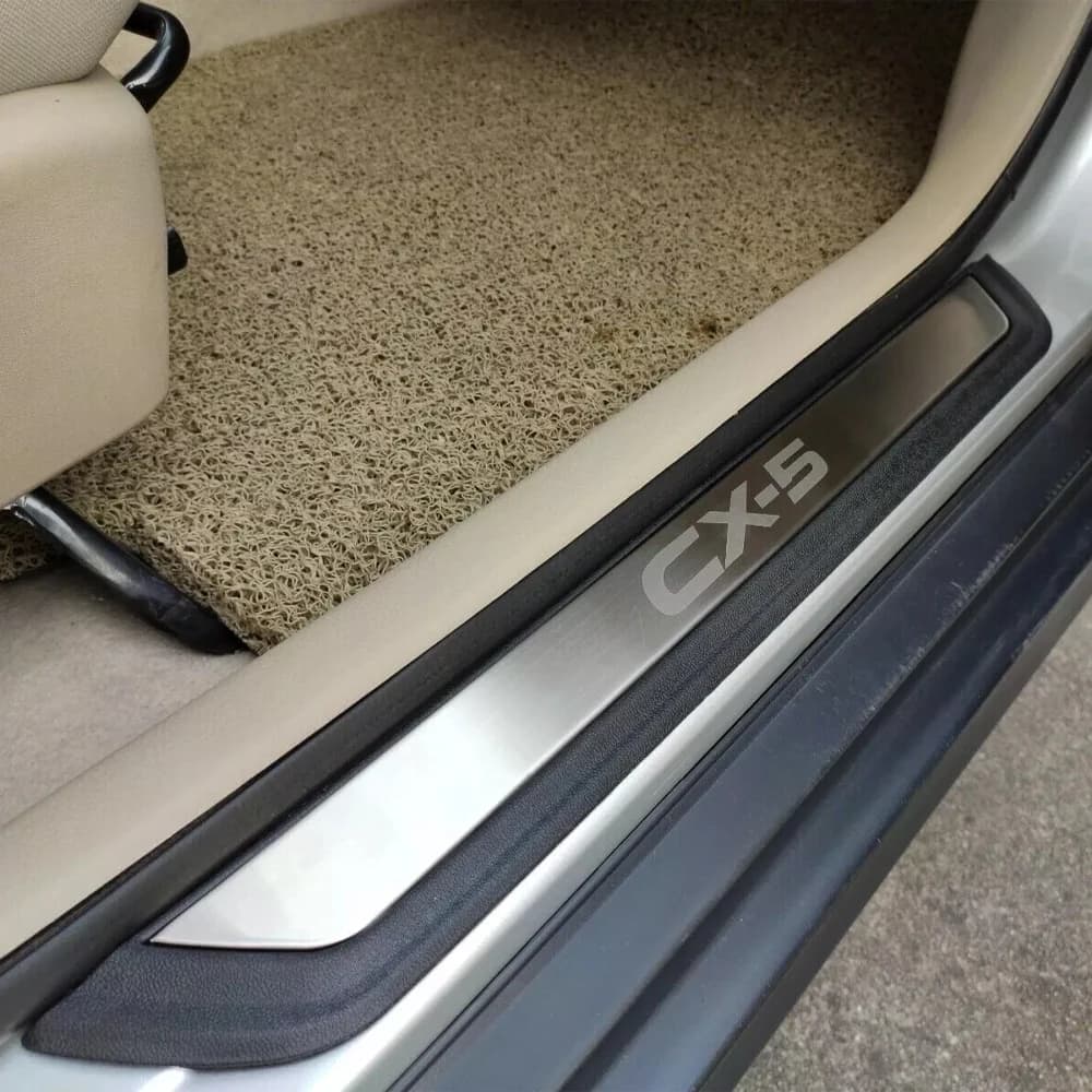 Car For Mazda CX-5 2017 2019 2020 Door Sill Trim Cover Scuff Plate Guard Protector Accessories Stickers Styling 4pcs