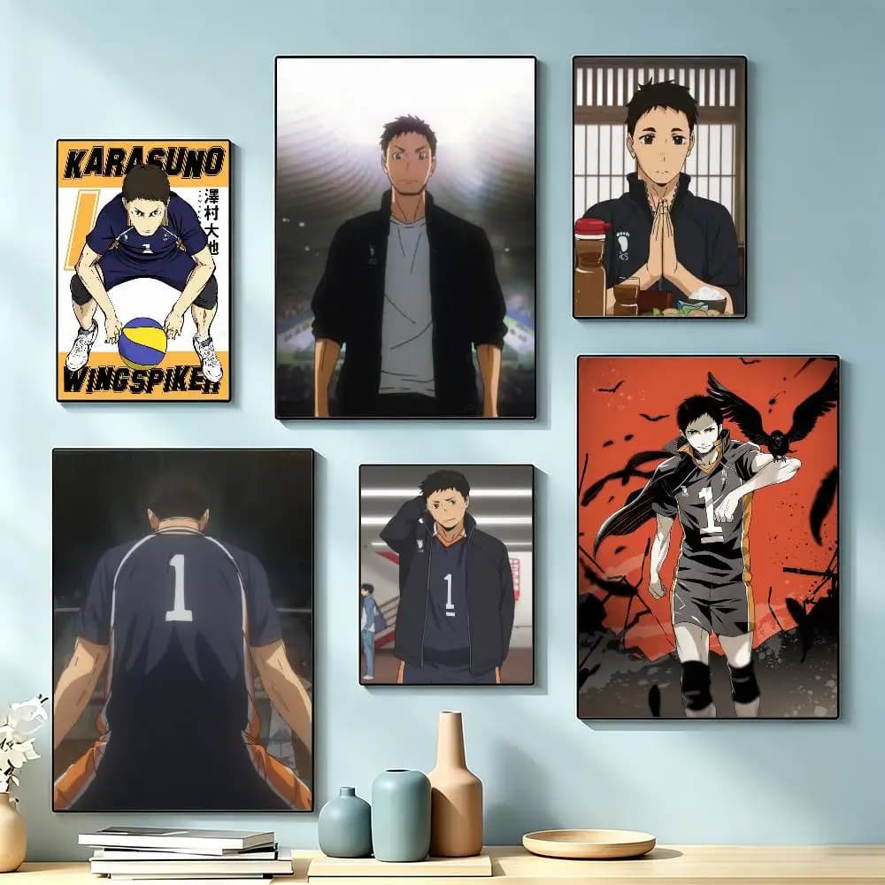 Anime H-Haikyuu D-Daichi Sawamura  Poster High Quality Dorm Living Room Aesthetic Wall Decoration Painting Stickers Gift