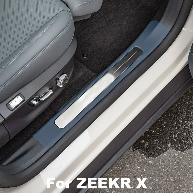 For ZEEKR X 2023-2025 Car Leather Car Door Sill Protective Hidden Protection Sticker 4pcs/Set Accessories