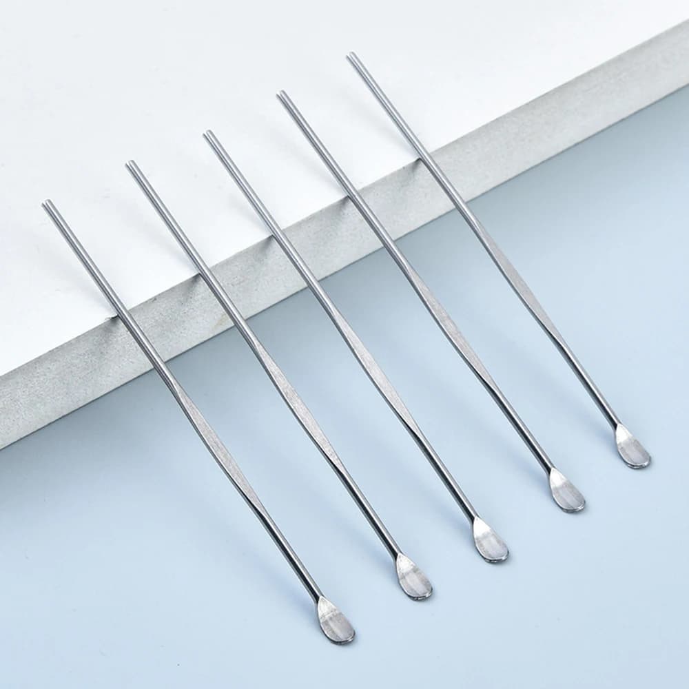5PCS Ear Cleaner Metal Removal Tool Anti Rust Ergonomic Earwax Curette Spoon for Safe Cleaning