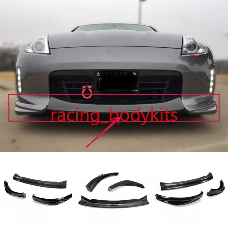 Car Bodykits For Nissan 370Z Z34 13-17 Kouki Carbon+FRP Unpainted JDM Front Bumper Lip 3Pcs