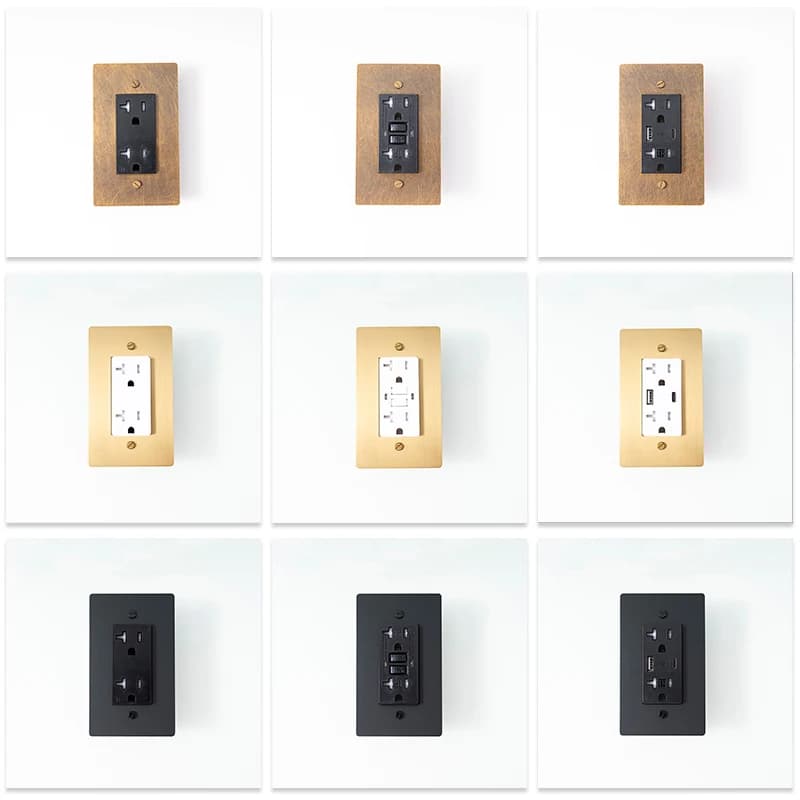 North American Series US Standard Socket 20A 125V Residential Outlet Wall Socket Safty GFCI/USB-C Outlets