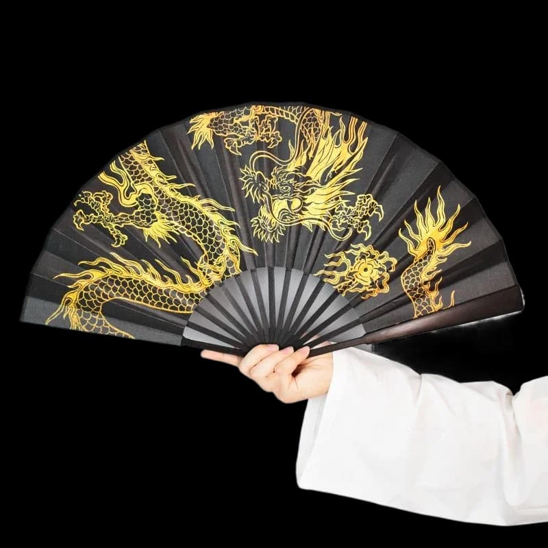 High-grade Chinese Kung Fu Tai Chi Fan Bamboo Ribs Durable Right Hand Performance Folding Fan Martial Arts Fitness Dancing Fans