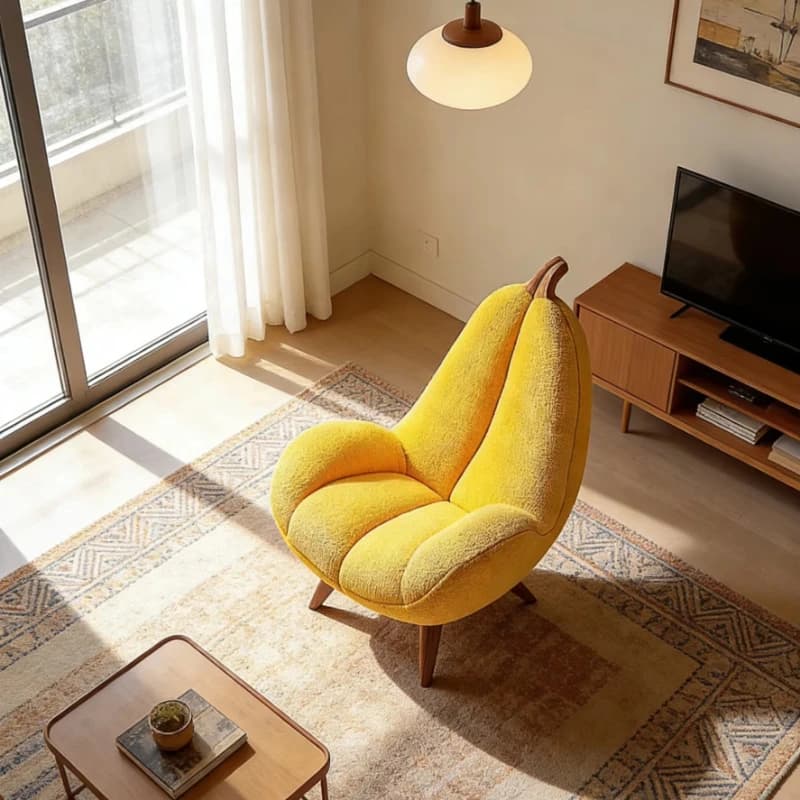 Banana lamb wool light luxury single sofa chair simple style leisure chair