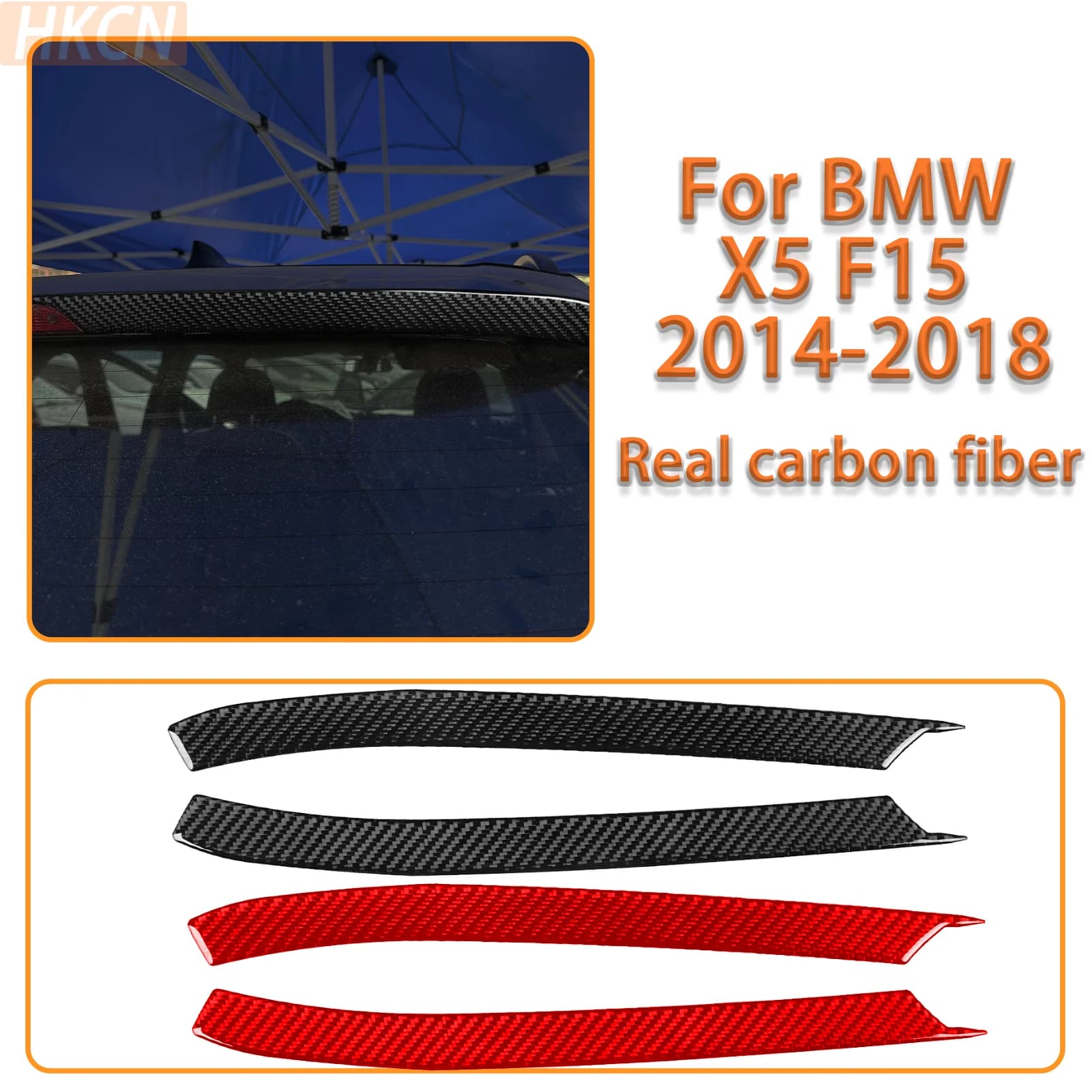 For BMW X5 F15 2014-2018 Car Trunk Tailgate Light Window Side Panel Decorative Strips Carbon Fiber Exterior Accessories Stickers