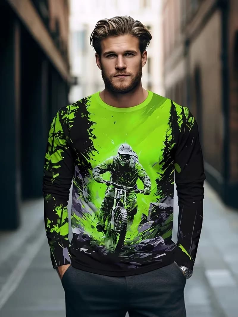 New Men's Bicycle Adventure Riding Shirts Autumn Mountain Bike Off Road Long Sleeve Riding Training Men leisure sports T-shirts