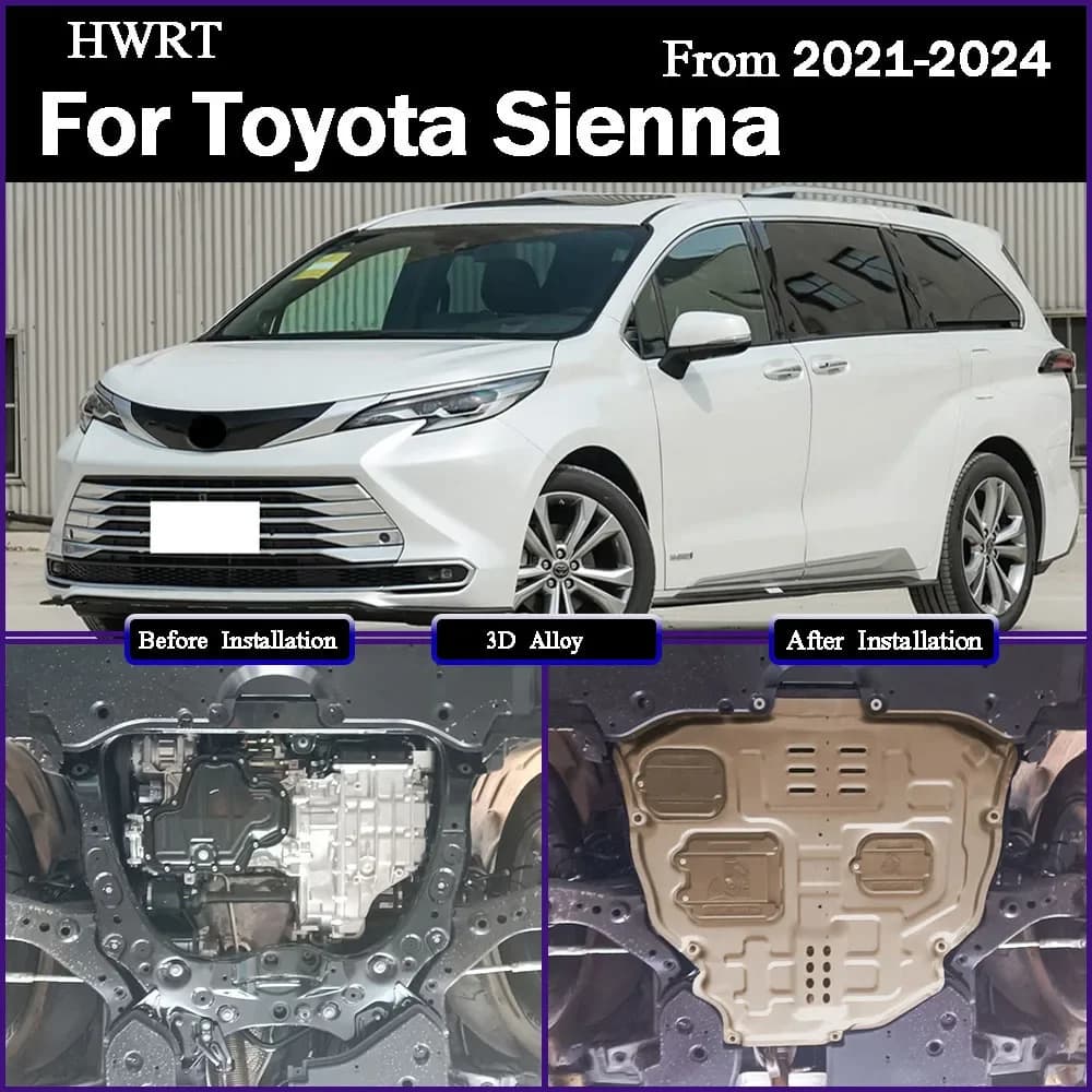 Front Under Engine Cover For Toyota Sienna 2021-2024 2.5L Guard Plate Skid Plate Car Engine Protection Panel Mudguard
