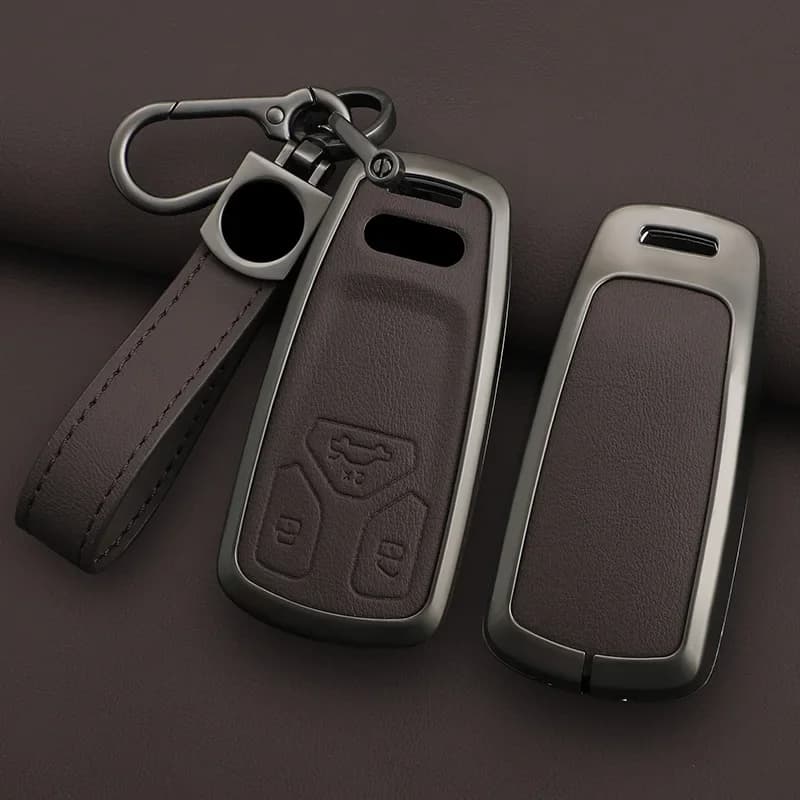 Zinc Alloy Car Key Case Remote Control Key Full Cover Holder for Audi A4 Q5 Q7 B9 TT TTS 8S 2016 2017 Keychain Accessories