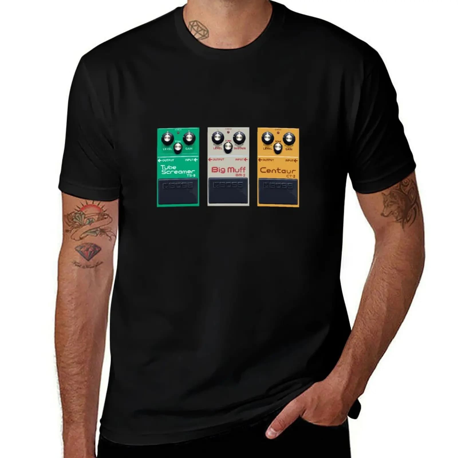 Fictional Boss Pedal Trio T-Shirt man t shirt cotton funny t shirts cotton