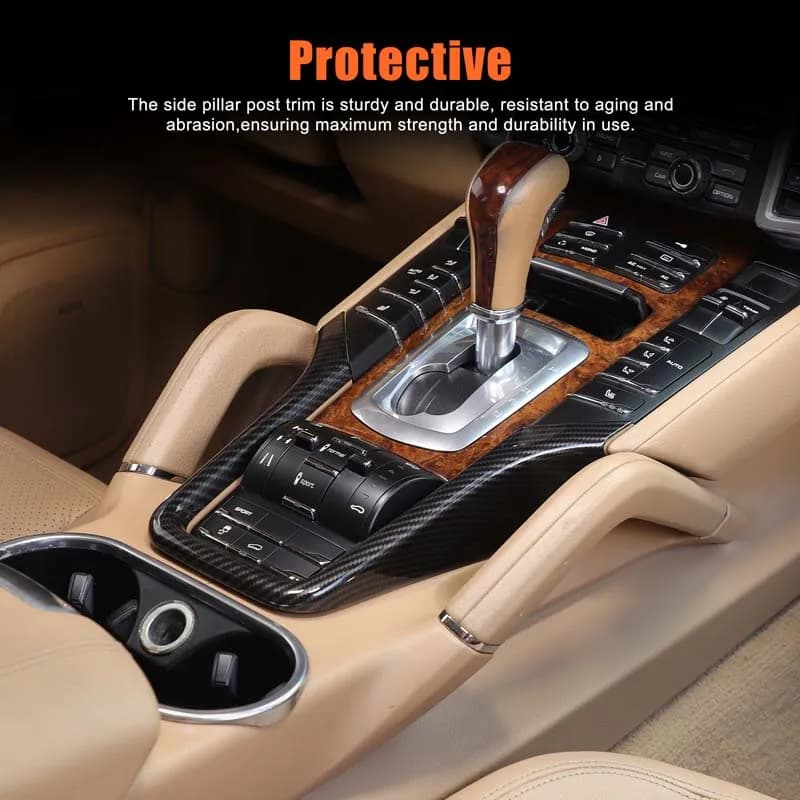 For Porsche Cayenne 2011-2017 ABS carbon fiber /sliver car center control decorative frame sticker car interior accessories