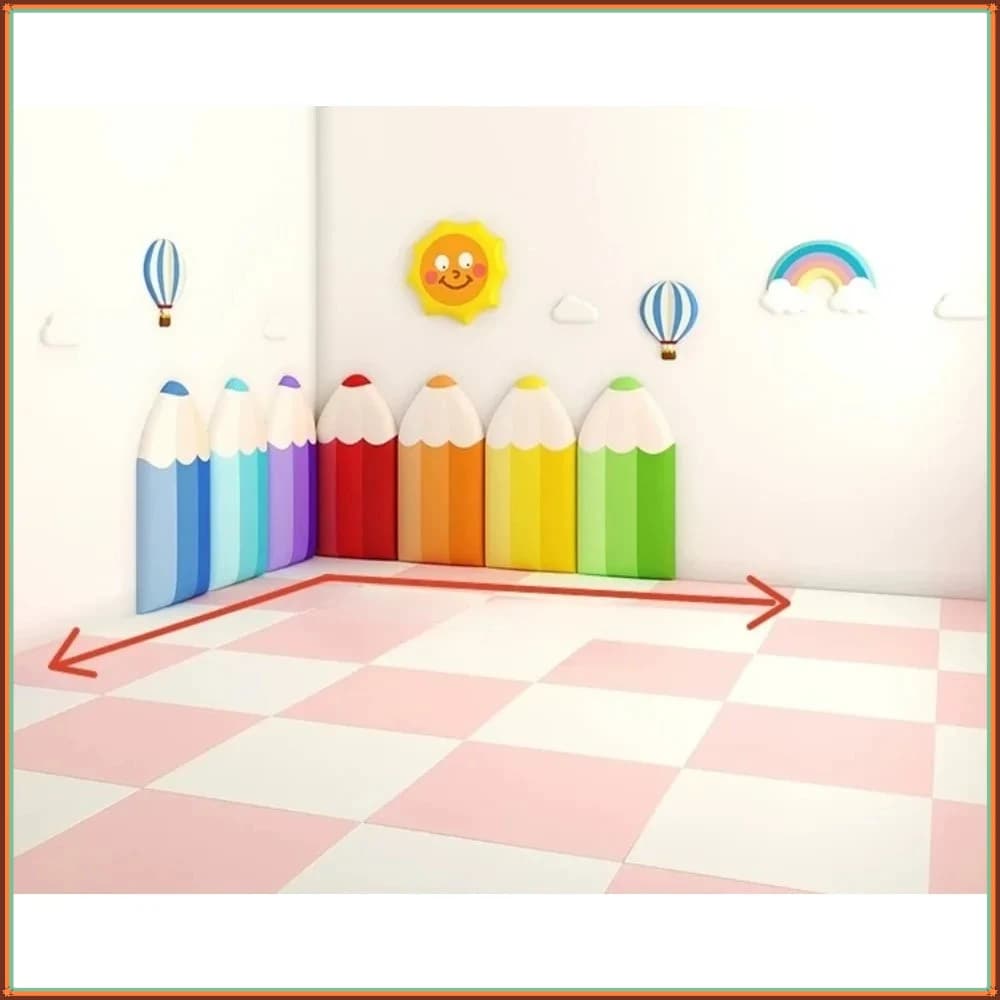 Anti Collision 3D Self Adhesive Wall Panels Kids Headboard Wall Stickers Tatami Wall Surround Kindergarten Children Room Decor