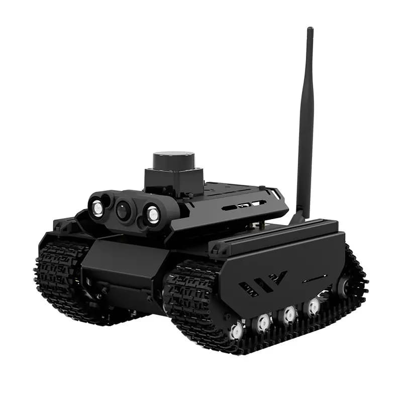 Off-road tracked UGV unmanned intelligent vehicle ROS2 with extended track hill climbing optimization ESP32/X3