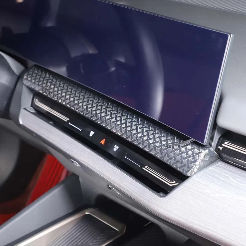 Real Carbon Fiber Car Center Control Navigation Screen Lower Panel Decorative Interior Accessories For BMW 5 Series G60 2024-25