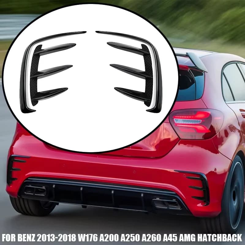 Fit For Mercedes Benz Accessories 2013-2018 W176 A200 A250 A260 A45 AMG Hatchback Car Rear Bumper Air Intake Vent Canard Splitte