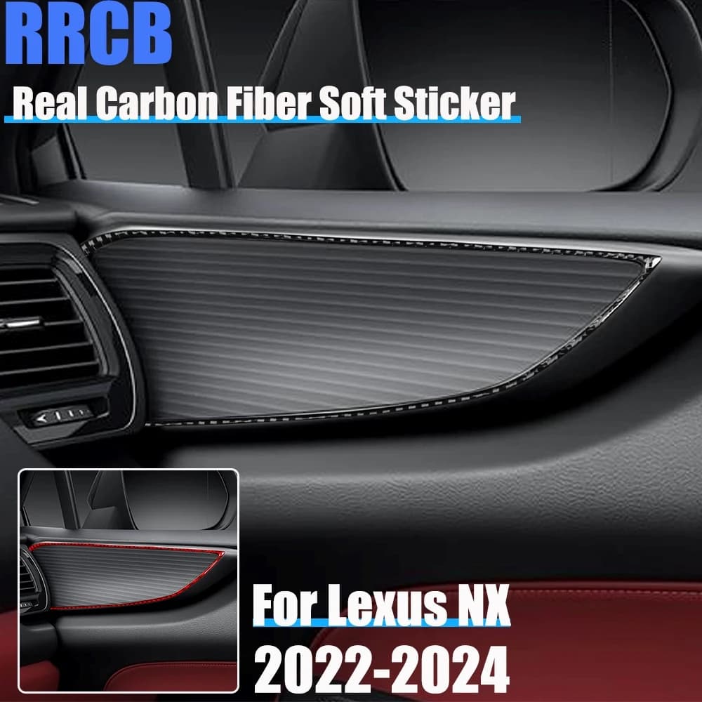 Real Carbon Fiber Car Accessories Door Handle Frame Trim Cover Soft Sticker For Lexus NX260 NX350H NX400H NX450H 2022 2023 2024