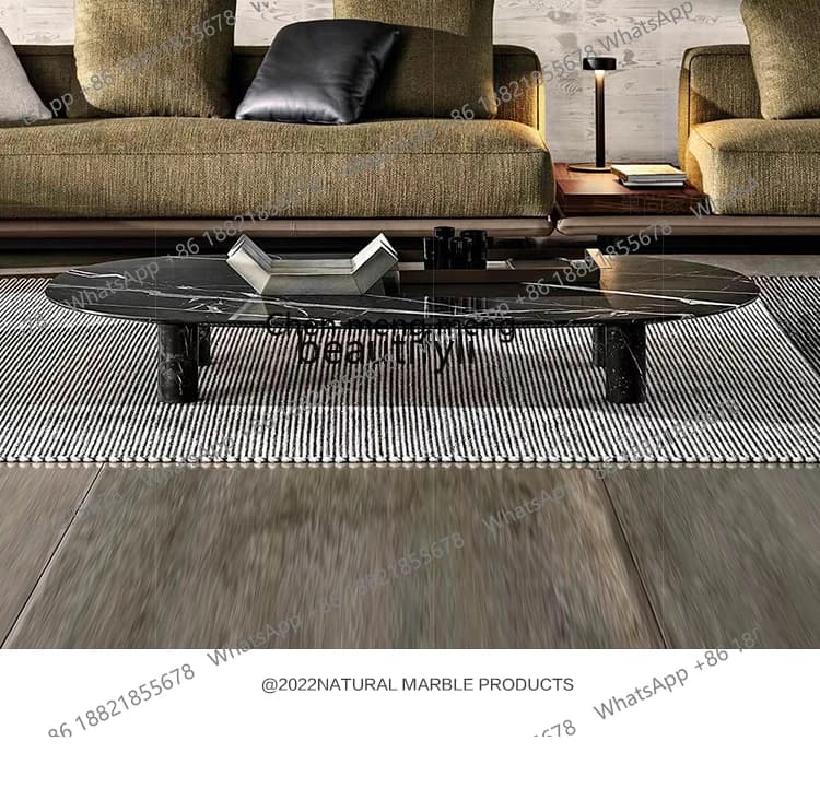 Nordic Marble Coffee Table Simple Modern Minimalist Living Room Home Oval Designer