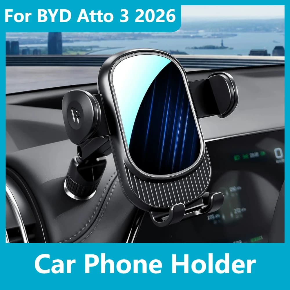 For BYD Atto 3 2026 Car Phone Mount Navigation Holder Dashboard Air Vent Side 360 Rotatable Phone Stand For Car Accessories