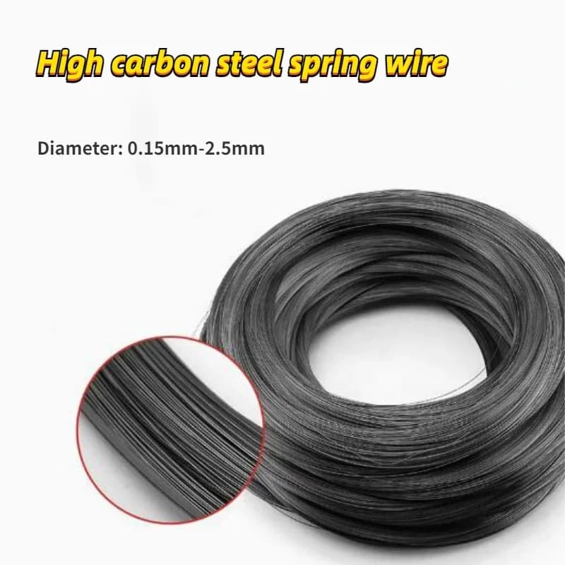 10-50Meters T9A High Strength Spring Steel Wire 0.15mm-2.5mm Single Strand High Carbon Black Steel Wire 2400-2600MPA
