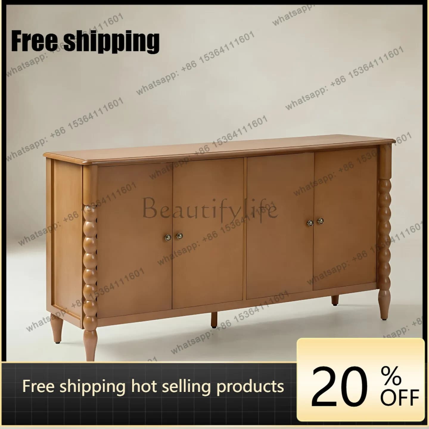 hot  American-style solid wood sideboard vintage entryway floor-standing wall-mounted storage cabinetFactory Direct
