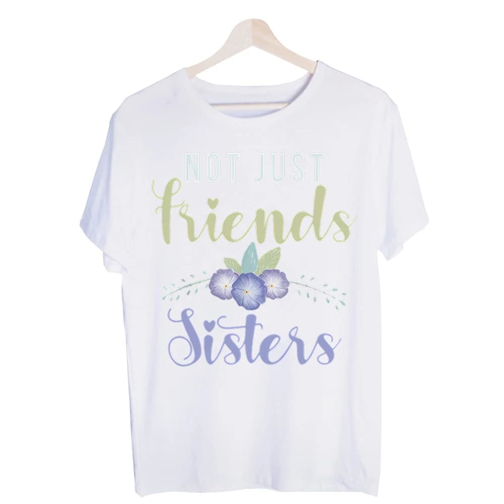 Women's Floral Letter Print Graphic Tee, Casual Short Sleeve T-Shirt for Daily Wear and Sisterhood Gatherings