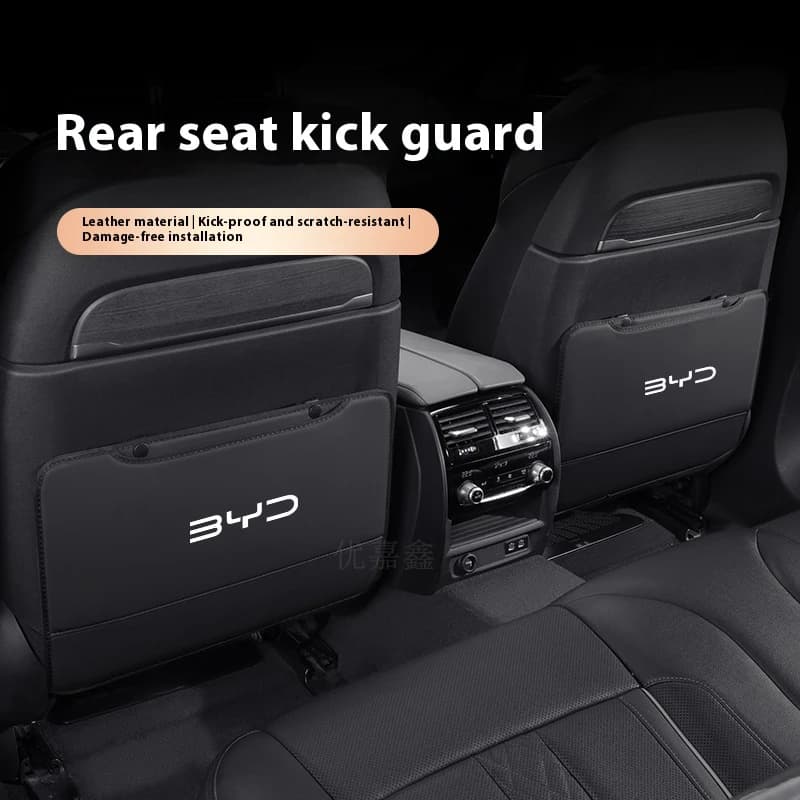2PCS For BYD Atto3 EV F3 F0 E6 L3 Dmi Yuan Tang Song Car Seat Back Protection Anti-Kick Pad Rear Seat Storage Bag