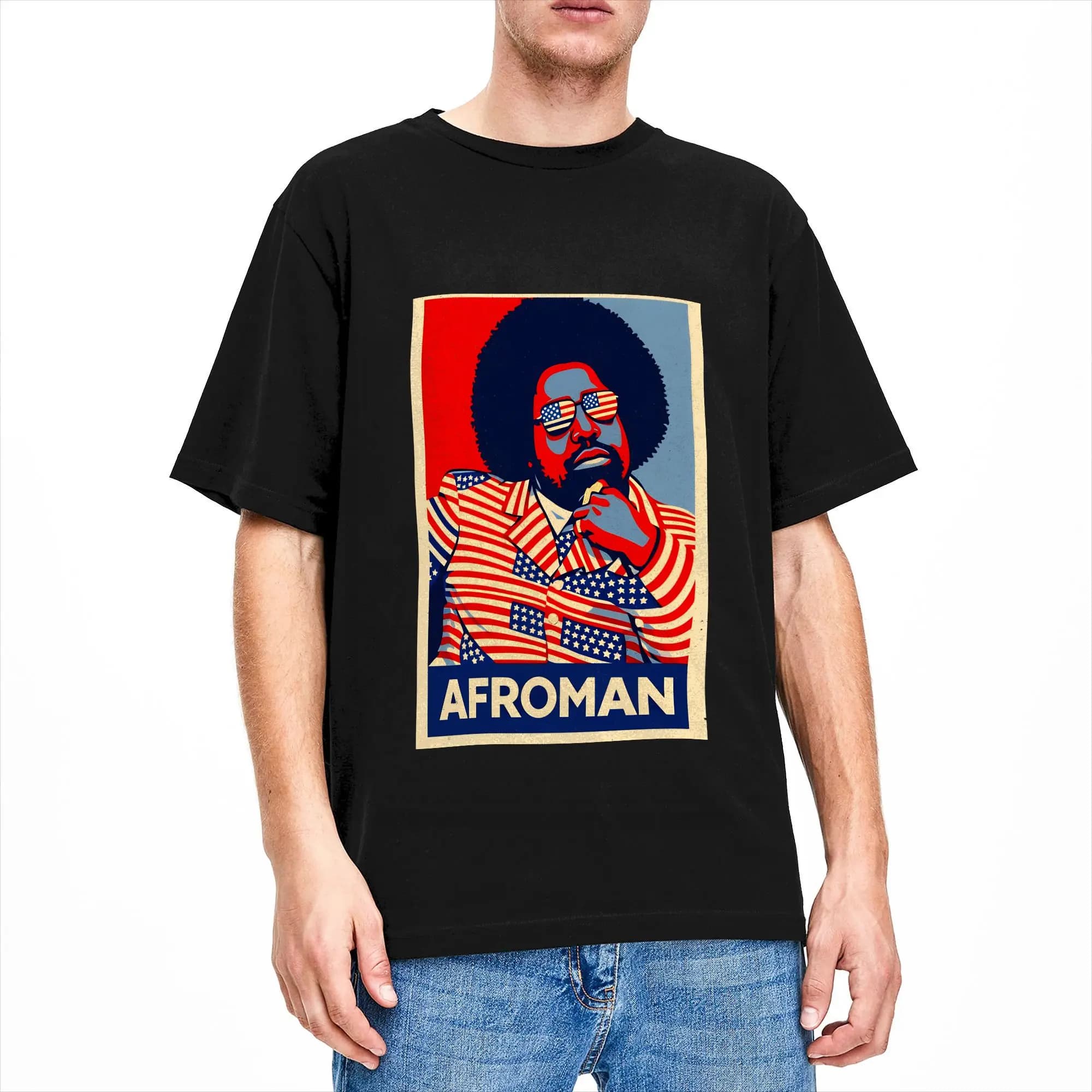 Funny Hiphop Afroman T Shirts for Men 100% Cotton Hipster T-Shirts Round Collar  Tee Shirt Short Sleeve Clothing 6XL