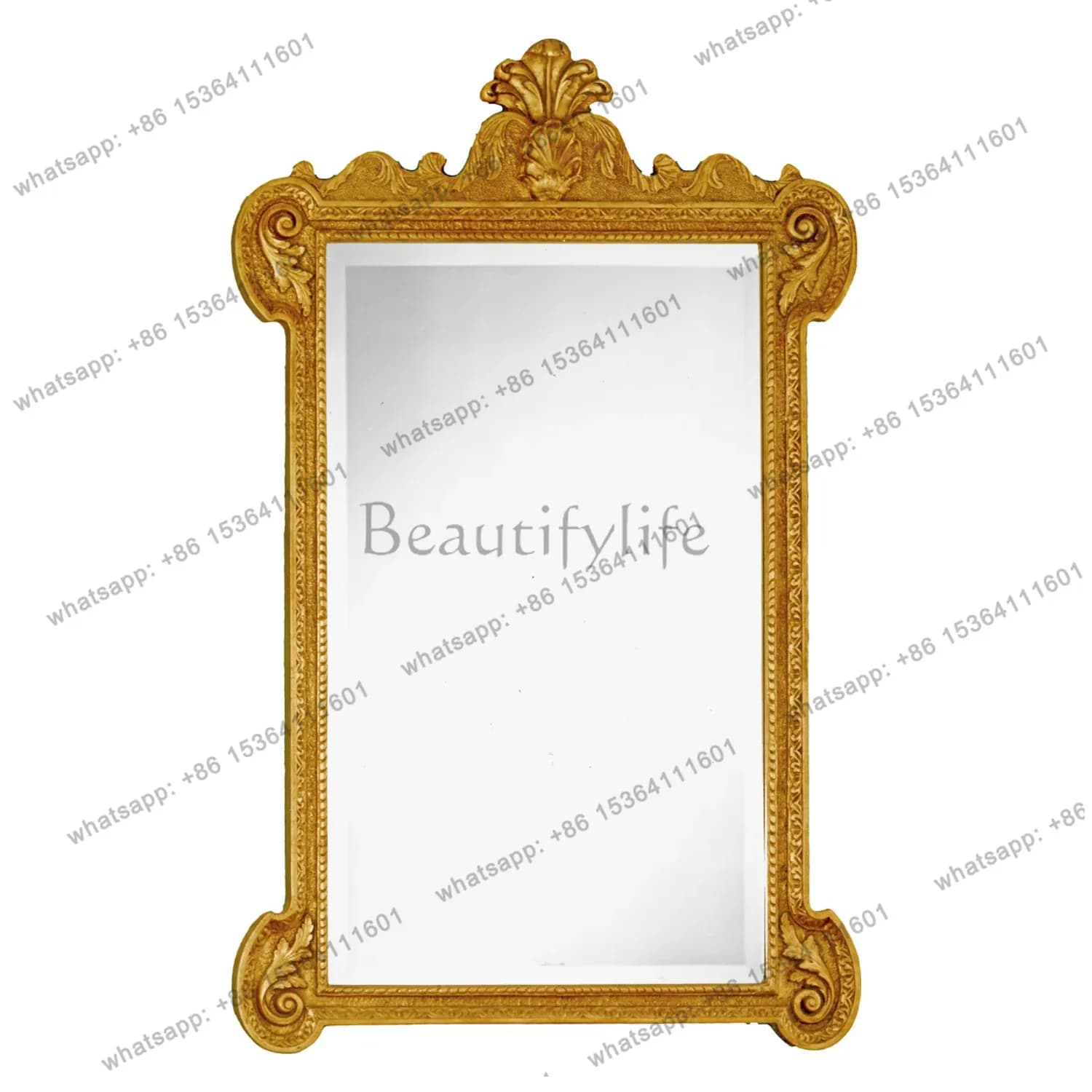 yj9 French vintage carved border makeup mirror home living room wall hanging decorative mirror