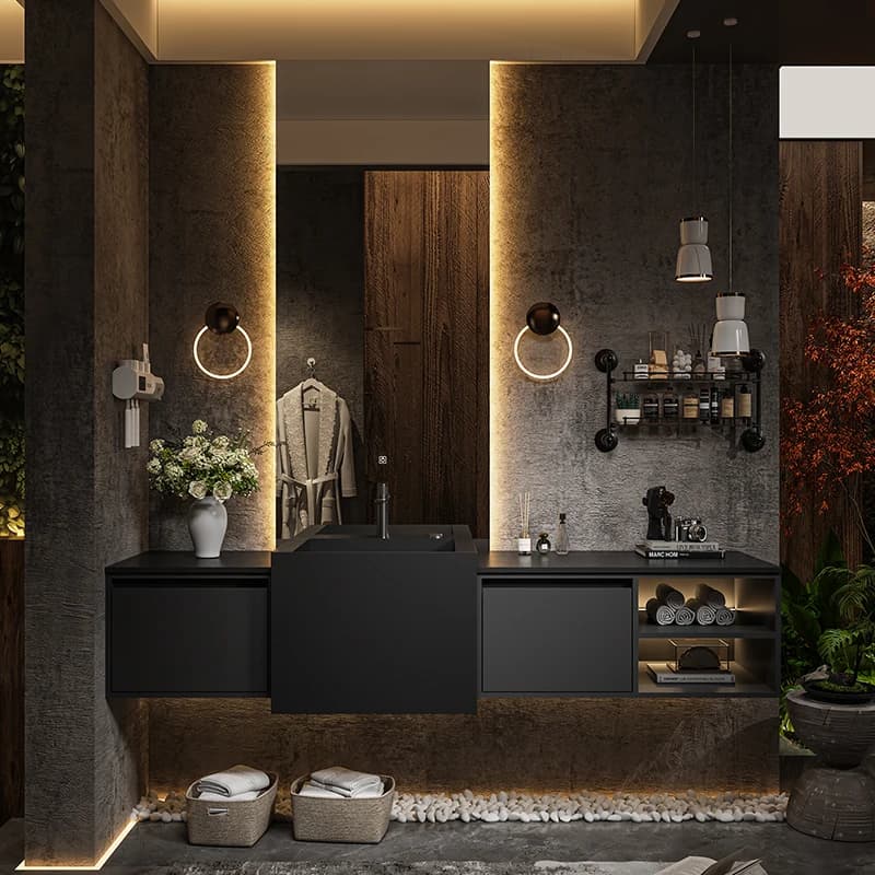 Luxury Organizer Bathroom Cabinet Decorations Skincare Makeup Cupboard Toilet Partitions Mirror Archivadores Trendy Furniture