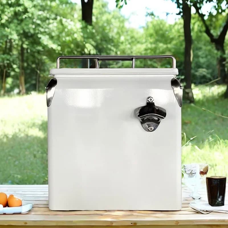 Double metal plastic small ice bucket