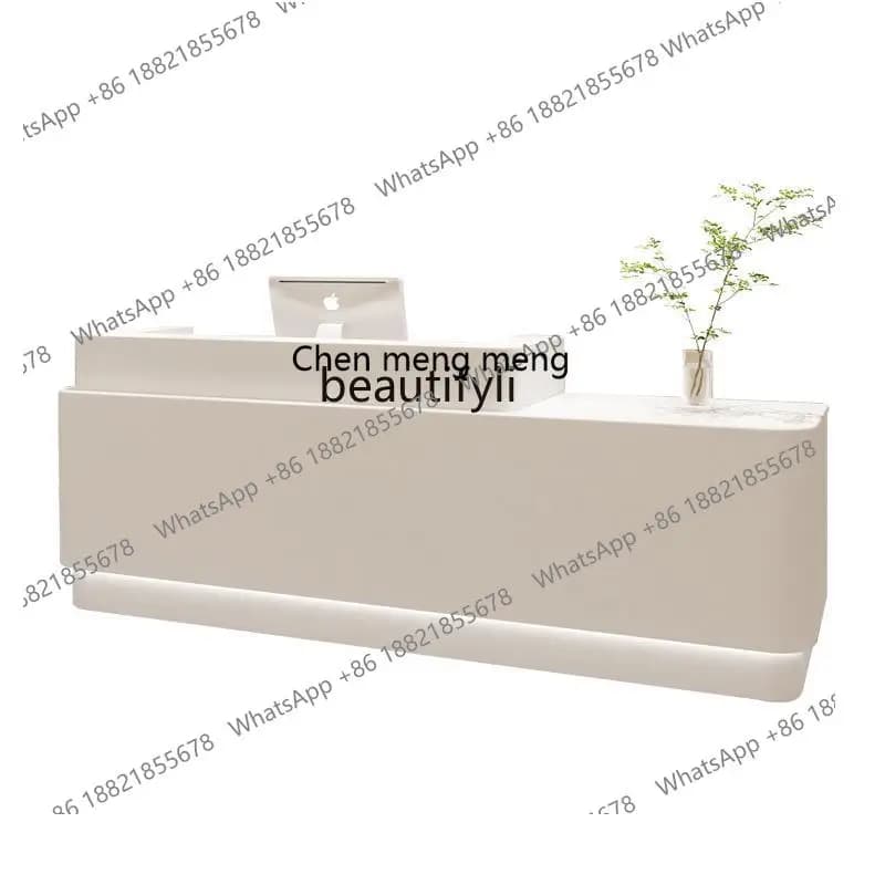 Simple beauty salon health club reception desk bar clothing store paint counter checkout page modern company front desk