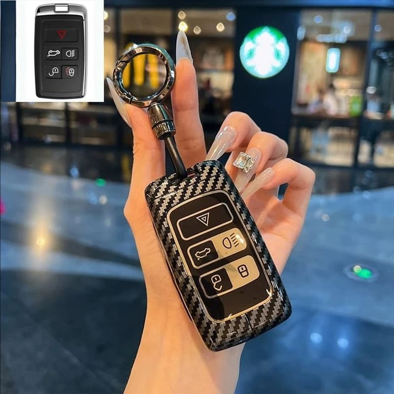 Premium Zinc Alloy Key Cover Case for Jaguar XEL/XFL/E-PACE/F-PACE/F-TYPE/XJL/XE/I-PACE - Protective Key Fob Shell Key Bag Chain