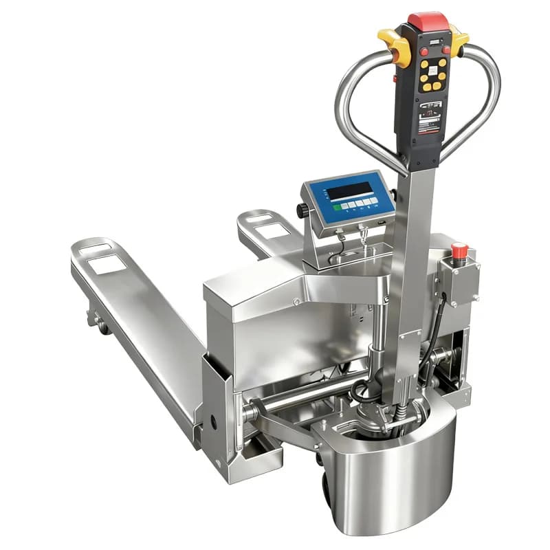 LH stainless steel electric forklift scale pallet handling anti-corrosion and anti-rust electronic scale hydraulic trailer