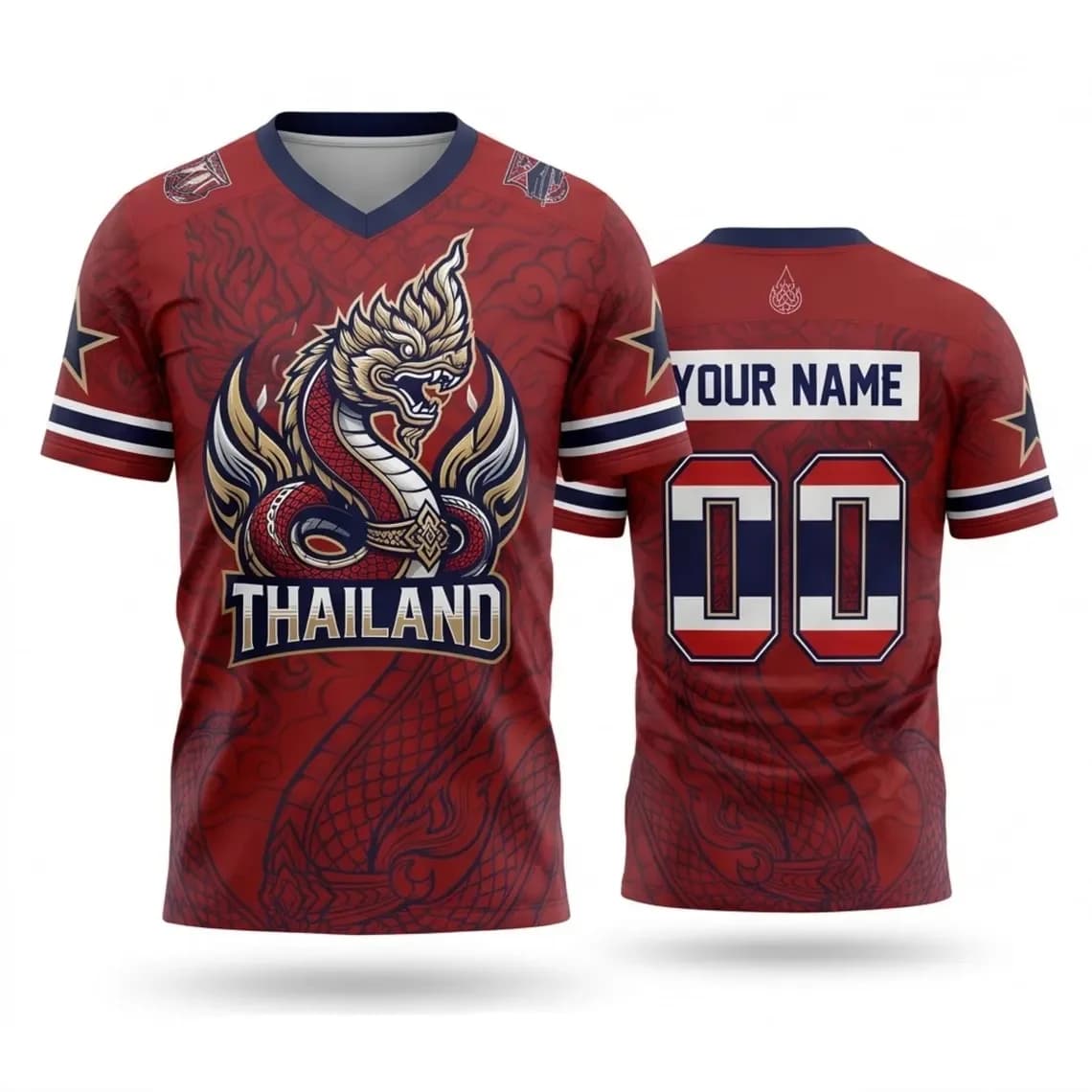 Thailand V Neck Jersey S to 6XL Personalized Name Number Soccer Fan Shirt Game Day Sports Gift