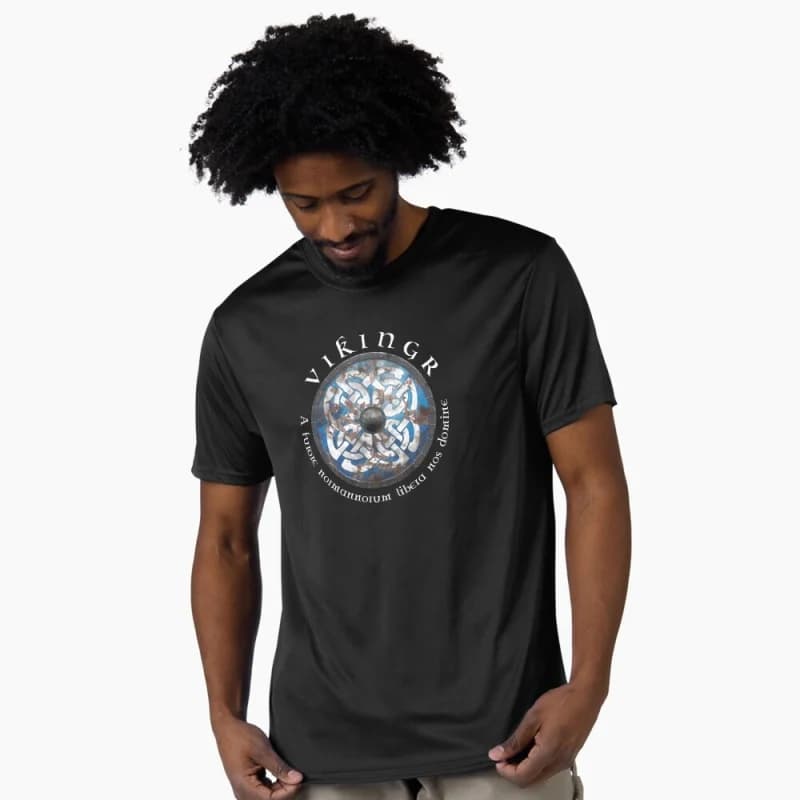0415 Viking Shield Nordic Gift T-Shirt Vikings Runes Norse Myths printed Graphic clothes 100% cotton Tee All size tops S-6XL