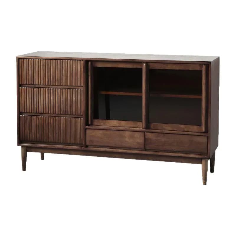 Retro solid wood tea cabinet, rental house modern dining side cabinet, household balcony modern cabinet
