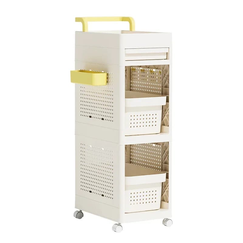 School bag storage rack Movable storage cart Bedroom and kitchen floor storage rack