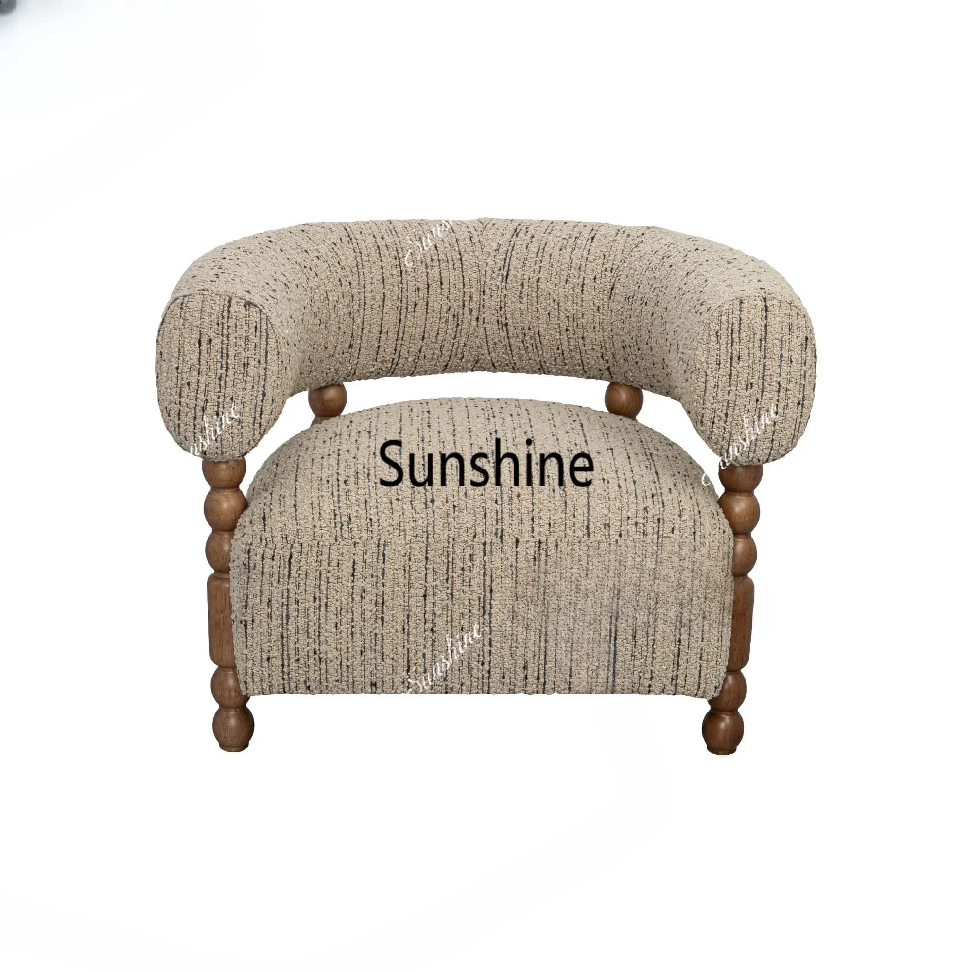 Medieval leisure chair wabi-sabi wind solid wood single sofa