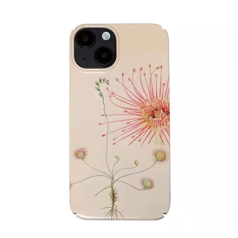 Ins Retro Pink Stamen Art Phone Case for IPHONE 17 Air 16E 15 PROMAX 14 Plus 13 12 MINI 11 PRO 16Plus XR SE Acrylic Phone Cover