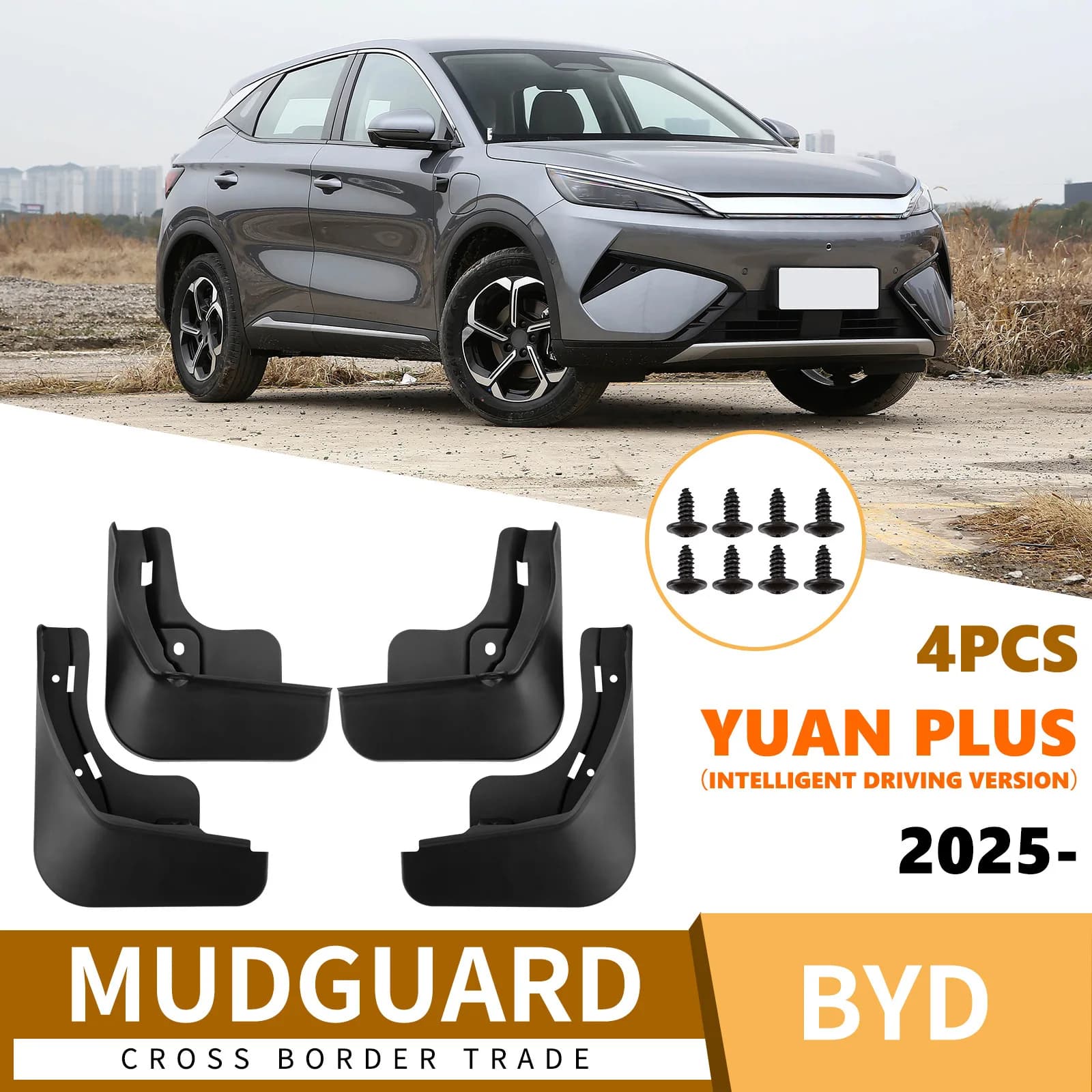 For BYD Yuan Plus 2025 smart driving version car fender tiles car accessories car fender mud flaps