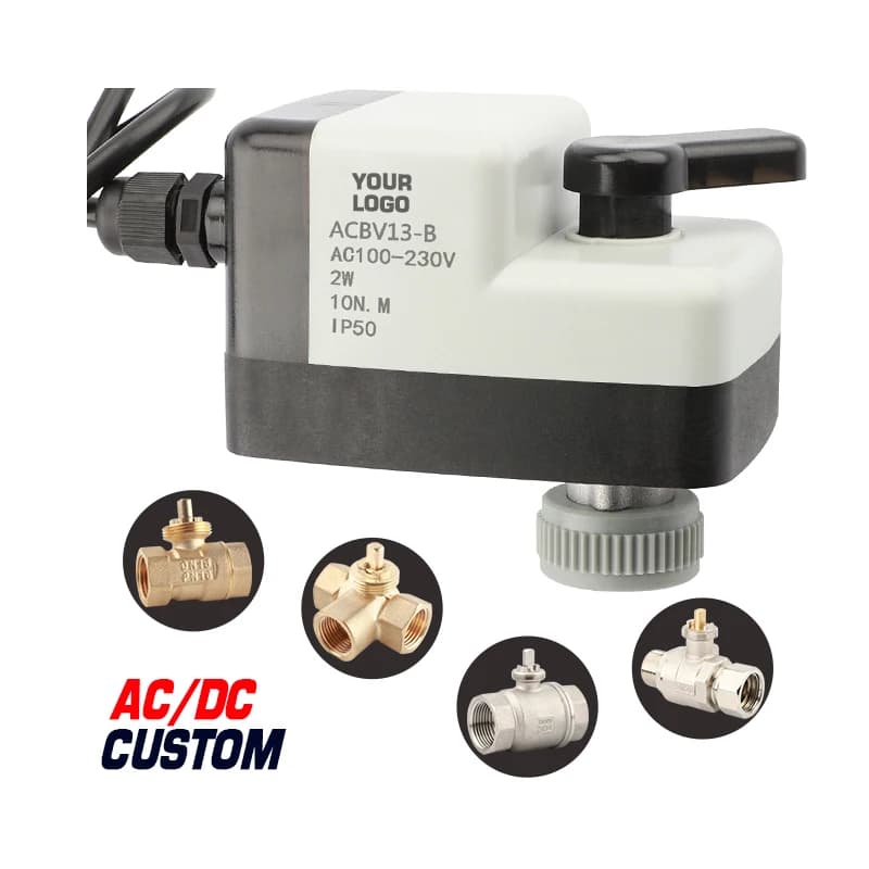 Junzhou Motorized Ball Valve DN20 2way 2wire 1point Control Electric Actuator AC110V/220V Normally Open and Normally Closed Type