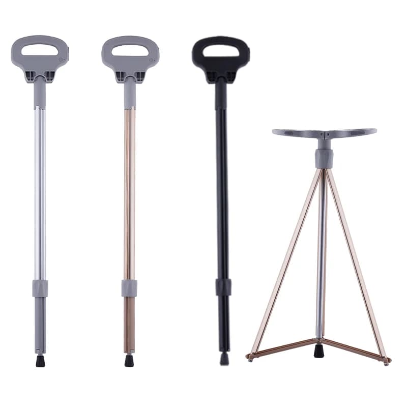 Lightweight Trekking Pole Tactical Cane Walking Survival Hiking Stick with Seat