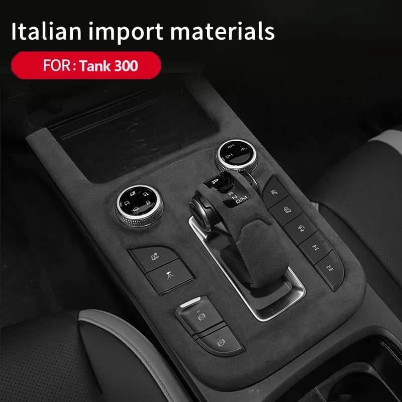 Italy Suede Interior kit For Great Wall Tank 300 2021-2023 2024, Central Shifter Panel Armrest Lid Case Gear Shift Handle Cover