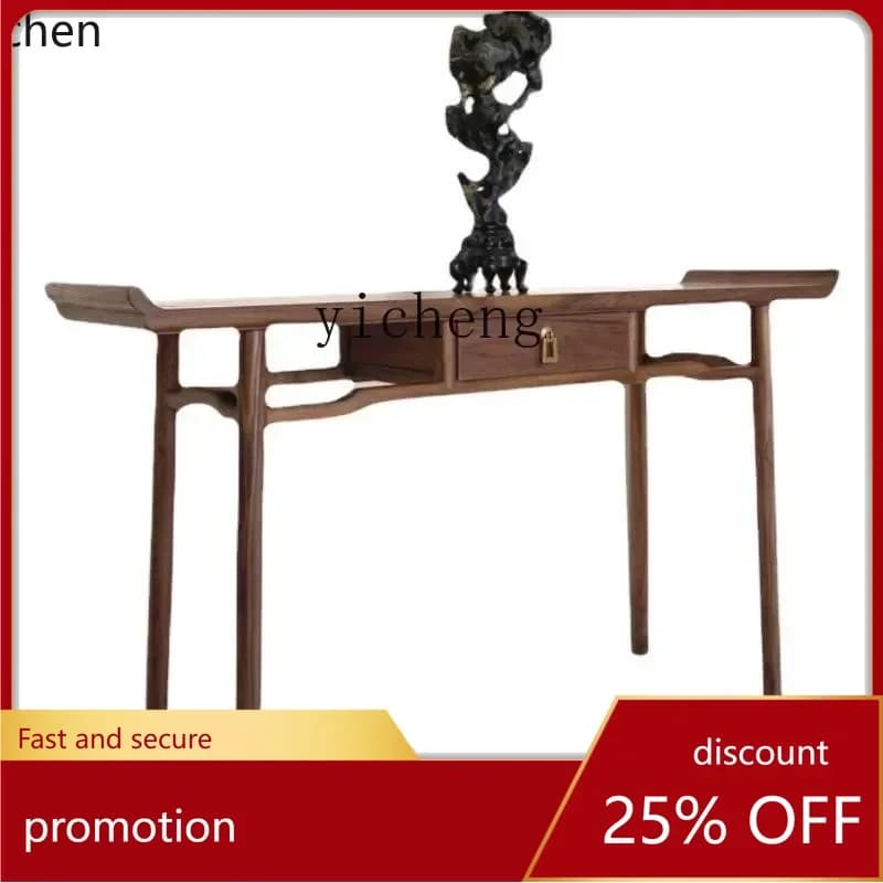 ZMLNew Chinese Solid Wood Console Tables a Long Narrow Table Old Elm Console Simple Entrance Cabinet