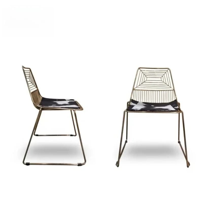 New Design Gold Furniture Bertoia Wire Mesh Metal Modeling Dining Chair