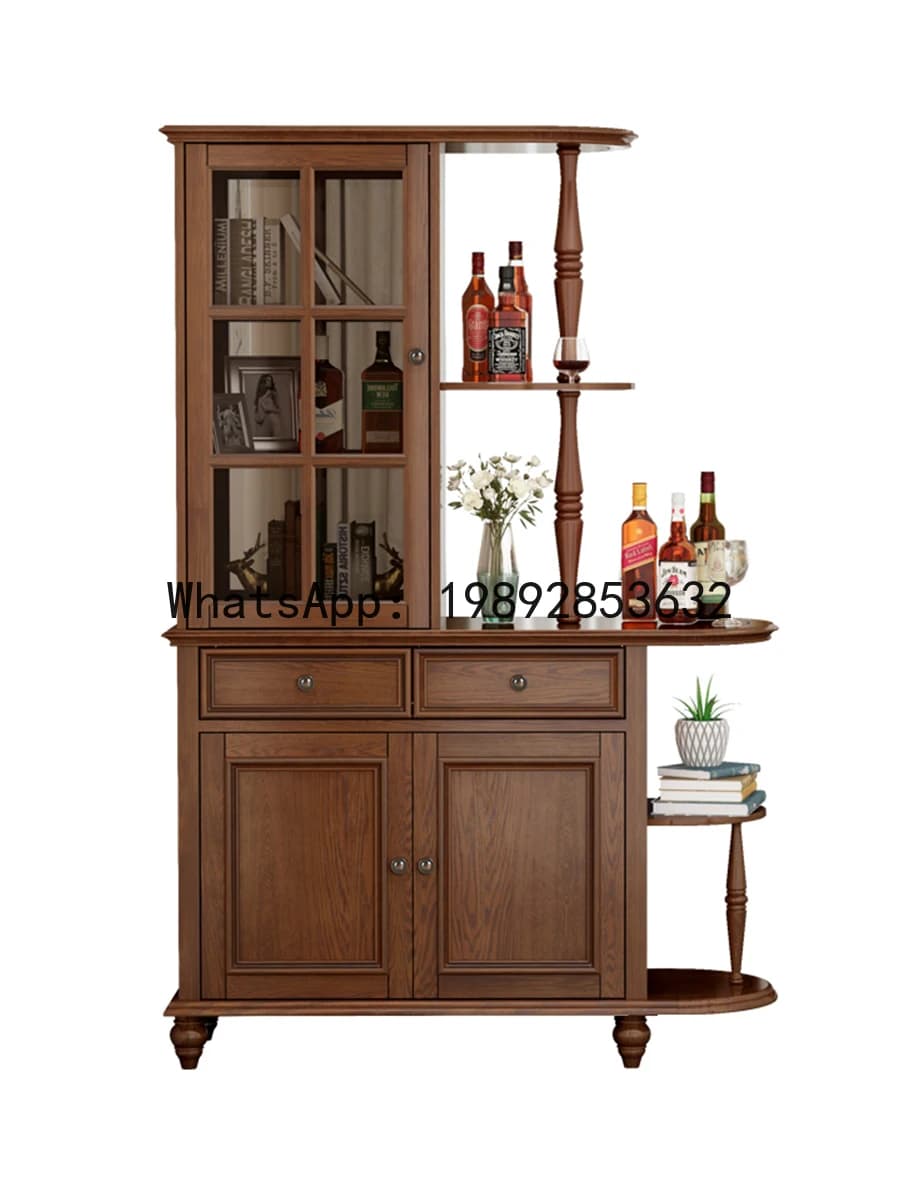 LYY American Country Style Solid Wood Entryway Simple Modern Entrance Hall Cabinet Wine Cabinet Living Room Partition Cabinet
