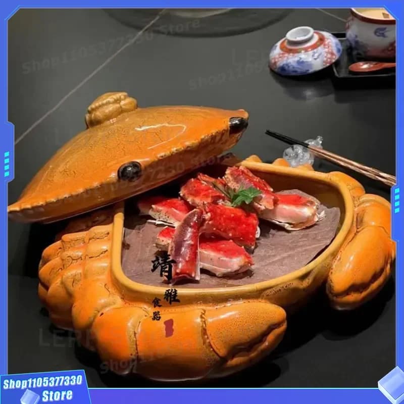 Japanese Style Ceramic Serving Plate for King Crab Seafood Buffet Creative Multi Purpose Display Dish High End Tableware