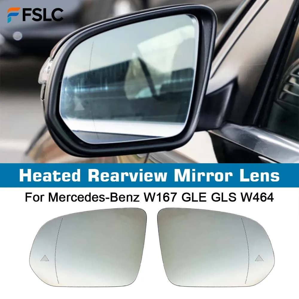 ⭐Genuine⭐ Car Wide Angle Heated Rearview Mirror Lens For Mercedes-Benz W167 GLE GLS W464 Mirrored Glass A1678102901/A1678102801